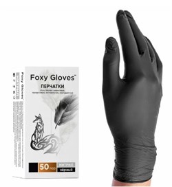 Перчатки нитриловые черные  размер S 50/пар FOXY GLOVES 74805