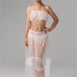 Парео на резинке. белый спанбонд 150х80 01-684