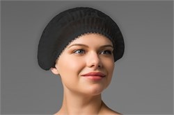 Шапочка Шарлотка медицинская черная 50 шт/уп Чистовье 603-208