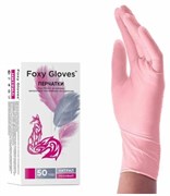 Перчатки нитриловые розовые  размер M 50/пар FOXY GLOVES 77419