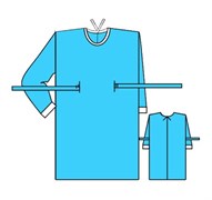 Халат хирургический стерильный 140см р.52-54 рукав на резинке 159-170