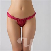 Трусы бикини женские с рюшкой бордовые Спанбонд 10шт/уп Чистовье 01-561