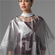 Пеньюар для парихмахерских работ полиэтилен Стандарт прозрачный 140х100 (50шт/уп) Чистовье 01-882