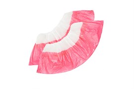 Бахилы двойные экстра бело-красные 50пар/уп. 159-20450