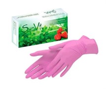 Перчатки нитриловые розовые SunViv размер XS 50пар/уп 601-785