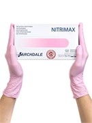 Перчатки нитриловые розовые  размер М 50/пар NitriMax 601-788