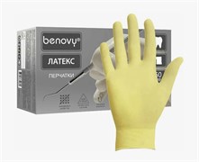 Перчатки латексные дв. хлорирования Benovy L 50пар/кор 159-1774