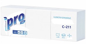 Салфетки бумажные однослойные 23*23 500шт/уп (белые) 21101