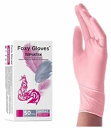 Перчатки нитриловые розовые  размер M 50/пар FOXY GLOVES